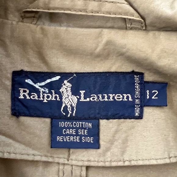 Vintage 1980's RALPH LAUREN Full Length Double Breasted Trench Coat in Khaki -12 - Picture 8 of 13